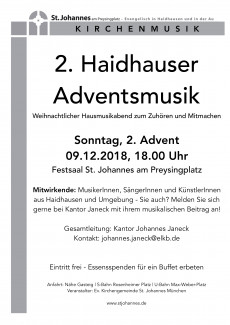 Haidhauser Adventsmusik 2018