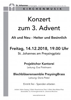 Adventskonzert in St. Johannes 14.12.2018