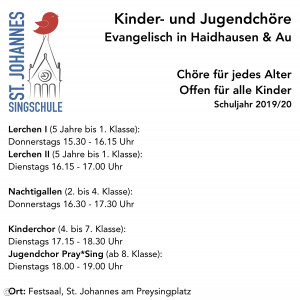 Kinderchöre und Jugendchöre der Singschule St. Johannes in München-Haidhausen unter der Leitung von Kantor Johannes Janeck